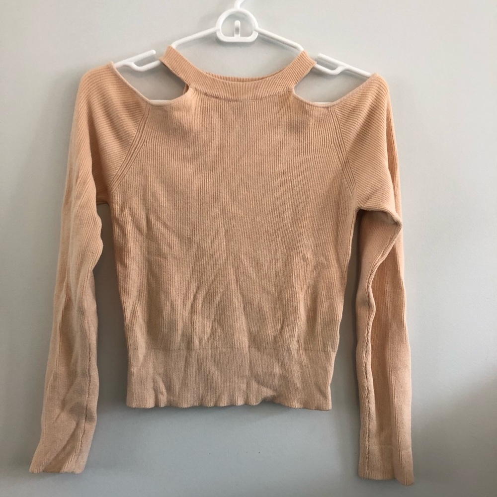 Zara Knit Shoulder Cutout Top